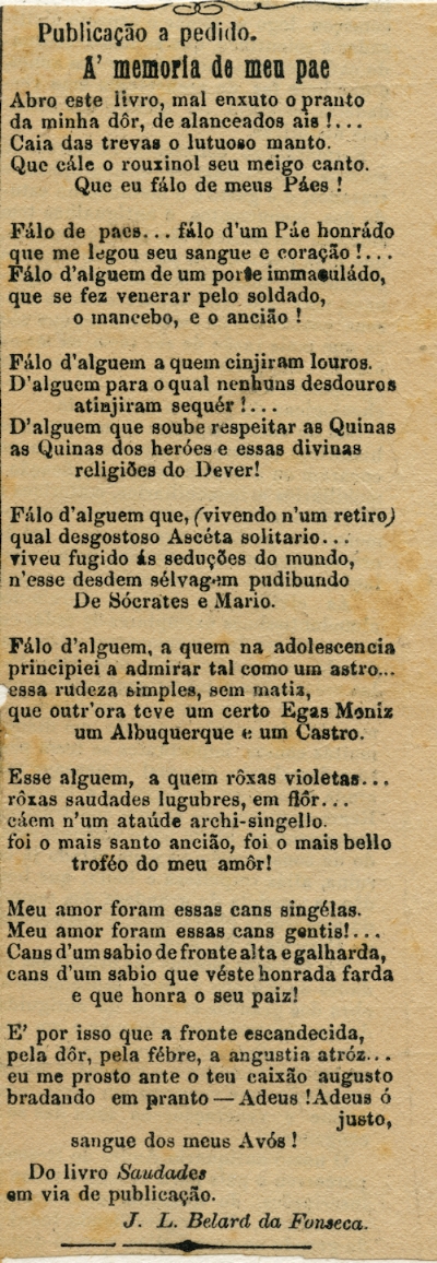 Poema de Joo Lcio Belard da Fonseca, 1904